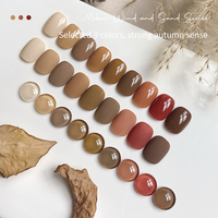 Venta al por mayor 9 colores ámbar caramelo otoño Gel esmalte colores Gellen sólido uñas pegamento Gel
