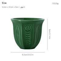 Tasse à café en céramique arabe gaufrée motif tulipe, 100ml, 180ml, 250ml, pour le thé et le café, offre spéciale Moyen-Orient