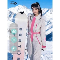 Combinaison de ski une pièce pour femme Hiver 2026, style tendance, coupe-vent, imperméable, épaissie, pour snowboard et ski LAD451