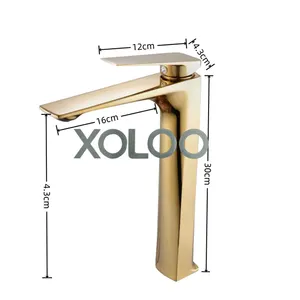 XOLOO हैंडल गर्म और ठंडा पानी डेस्क माउंट बाथरूम बाथटब और वॉश स्टैंडिंग बेसिन मिक्सर नल आधुनिक