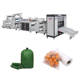 Perforated Flat Bottom Garbage Bag Vegetable bag Fruit bag On Roll Making Machine WIth Core