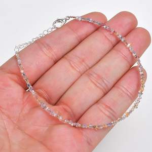 Pulsera Gemkora para mujer, mezcla de diamantes Herkimer, plata 925, joyería de cristal natural, uso diario, ajustable - Product Image 3