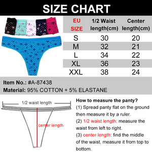 Ropa Interior Femenina, Tallas Europeas <span class=keywords><strong>S</strong></span> <span class=keywords><strong>M</strong></span> L XL XXL, Tanga de Algodón Suave Estampada para Uso Diario - Product Image 2