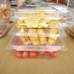 Clear seal clear plastic hinged lid container, rectangular hinged salad container
