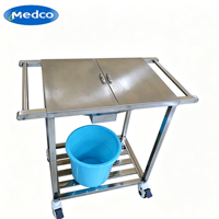 Nouveautés Medco : Chariot de débridement à double porte en acier inoxydable avec roulettes silencieuses, chariot médical mobile