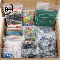 Kit de composants électroniques pour le bricolage Assortiment de résistances Condensateurs triodes LED Potentiomètre PCB Résistance variable