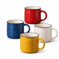 Mug à café en céramique grès style émail moucheté 12oz 350ml certifié CE, compatible micro-ondes et lave-vaisselle, vente en gros, logo personnalisé