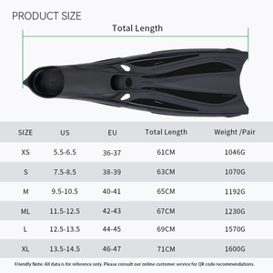 कस्टम पीपी डाइविंग और फ्रीडाइविंग के लिए थोक हल्के पेशेवर फ्लिपर - Product Image 3