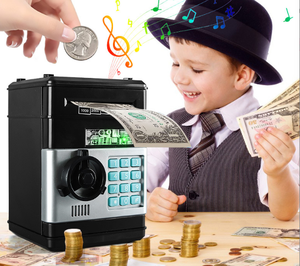 Haute qualité grande capacité automatique rouleau argent tirelire pour enfants créatif mot de passe déverrouiller avec Mini lapin motif jouets - Product Image 1