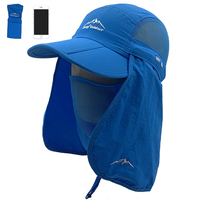 Chapeau de soleil unisexe OEM avec protection UV, rabat de cou détachable, respirant, pour la pêche en extérieur
