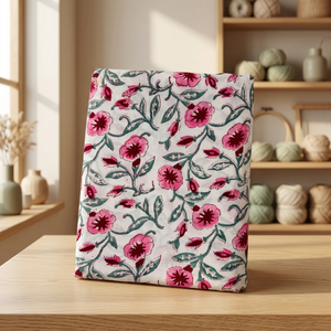 Tissu Popeline Peignée 100% Coton à Motif Floral Botanique, Tissé, 100 GSM, Poids Moyen, Largeur 53/54 pouces, pour Vêtements de Filles et Décoration Intérieure - Product Image 5