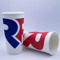 Gelas Kertas Kopi Biodegradable Sekali Pakai dengan Logo Printer Kustom untuk Minuman Panas Grosir