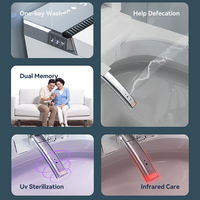 Anneau de siège élargi en forme de U Affichage LED HD bicolore Intelligent Indoro Salle de bain Monté au sol Toilette intelligente une pièce