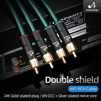 Câble audio ATAUDIO HiFi 2RCA, RCA mâle vers mâle, pour amplificateurs TV, haut-parleurs, caisson de basses, microphone, moniteur, câble de signal 2 RCA