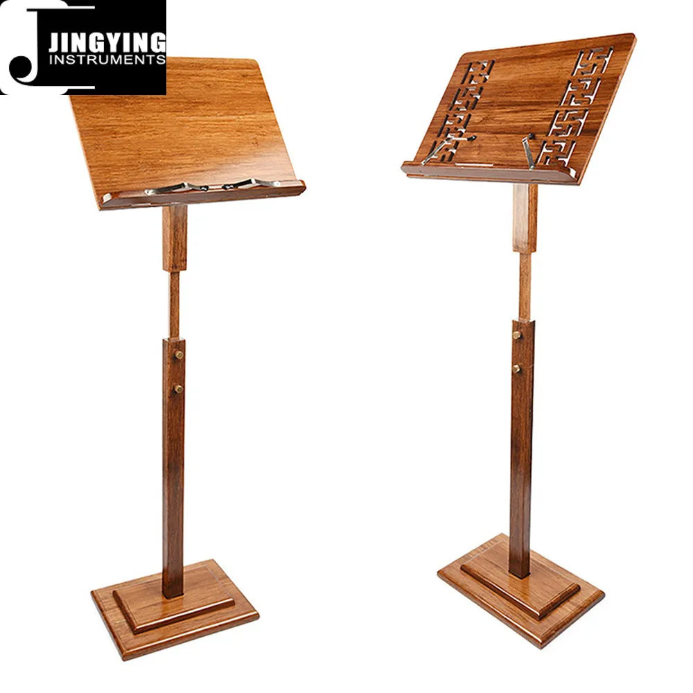2022 Jingying accessori musicali, Design scavato di alta qualità supporto musicale portatile in bambù da 115-135cm