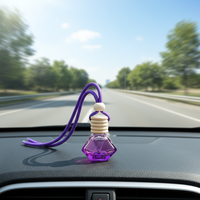 Bouteille diffuseur de parfum en verre colorée de 8 ml, bouteille de désodorisant pour voiture réutilisable