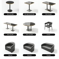 Ensemble de Mobilier de Bar en Gros, Canapé en Cuir avec Dossier et Assise pour Bistro, Ensemble Table et Canapé de Bar, Fauteuil, Table et Chaises pour Discothèque