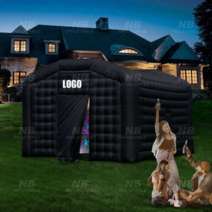 Stock evento comercial negro portátil patio trasero fiesta casa inflable club nocturno LED <span class=keywords><strong>discoteca</strong></span> luz inflable club nocturno cubo tienda - Product Image 2