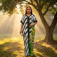 Robe longue évasée pour femme grande taille, légère, faite main, ornée de perles et de sequins, en polyester uni, style ethnique, pour mariage, à manches longues et col montant