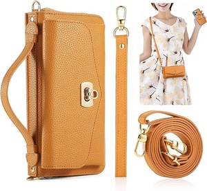 Laudtec Crossbody <b>Wallet</b> Case for iPhone 16 Pro Lanyard Strap Card Holder Ring Kickstand Magnetic Flip Folio Zipper Purse Case - Product Image 1