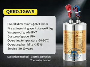 Estintore ad Aerosol WEIKEN QRRO.1-0.3GW/S-WK in Acciaio Inox con Attivazione Termica Elettrica per Centri Dati - Product Image 2