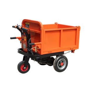 Chariot à main en acier rouge avec benne basculante fermée, cadre 4x6, chariot de transport industriel pour matériaux, durable, revêtement en poudre - Product Image 3