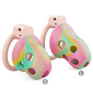 Di alta qualità Design in Silicone morbido blocco di castità maschile di piccole dimensioni impermeabile SM astinenza CB pene blocco Bondage con <span class=keywords><strong>6</strong></span> anelli Set - Product Image 1