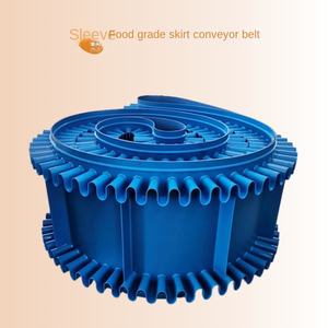 Yeni mavi PU yanak Cleated konveyör bant | Gıda sınıfı yırtılmaya dayanıklı yağ dayanıklı kemer granüller fasulye baharat tozu için - Product Image 1