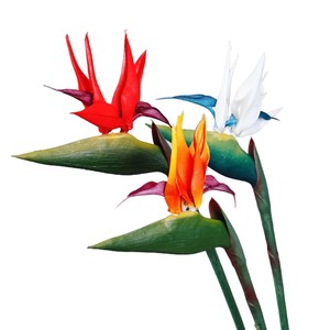Fleur artificielle de paradis artificiel Meng Jie, rouge, blanc, orange, en PVC, pour décoration intérieure, accessoires de mariage, lot unique - Product Image 5
