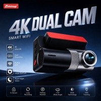 Caméra double 4K, enregistreur vidéo automatique, WiFi intégré, écran IPS 3 pouces, batterie 200 mAh, type C, 128 Go, système de time-lapse, contrôle par application