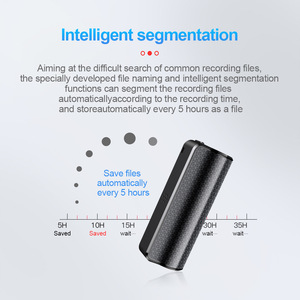 Enregistreur audio numérique <span class=keywords><strong>à</strong></span> réduction de bruit magnétique, enregistrement vocal continu de 500 heures, enregistrement sonore actif, longue durée de vie de la batterie, 8 Go-64 Go - Product Image 6