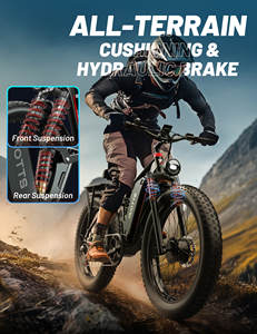 Двухмоторный Электрический велосипед US EU Stock Duotts S26 1000*2 с литиевой батареей 48 В 20 А · ч, 26-дюймовая Толстая шина для взрослых - Product Image 4