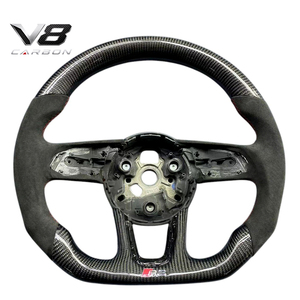 Volant sport racing en fibre de carbone véritable, accessoires auto modifiés pour A3 S3 <span class=keywords><strong>RS3</strong></span> 8V 8Y, style racing, V8carbon. - Product Image 6