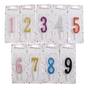 Vente en gros directe d'usine, nouvelles bougies d'anniversaire dorées scintillantes au design élégant pour gâteau - Product Image 1
