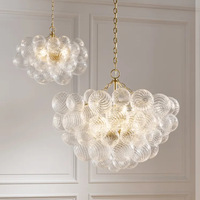 Lámpara de araña moderna de lujo con 6 luces, bola de cristal, iluminación decorativa, accesorio colgante para sala de estar, Base de bombilla E12