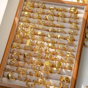 Позолоченный титановый Асимметричный масляный перстень в форме сердца для женщин, модные ювелирные изделия - Product Image 5