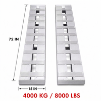 Rampe utilitaire robuste en aluminium argenté 72x15 pouces, capacité 4000 kg, surface antidérapante à nervures, pour moto, tondeuse à gazon, chargement de fourgonnette de fret