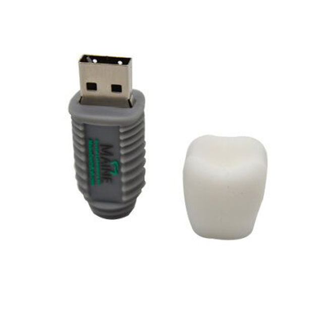 8GB 16GB PVC Soft Rubber Tooth Shaped USB Flash Drive Creative Cartoon Promotional Gift Wholesale USB Flash Drive