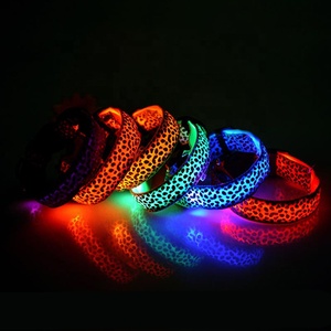 Logotipo personalizado de leopardo de impresión impermeable ajustable <span class=keywords><strong>Led</strong></span> <span class=keywords><strong>Collar</strong></span> de perro - Product Image 4
