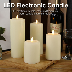 New Arrival Glossy Led <strong>Candles</strong> Home Decoration <strong>White</strong> <strong>Tapered</strong> <strong>Candles</strong> Led With Moving Flame - Product Image 2