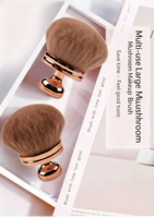 Pinceau de maquillage StarBeat à tête large en forme de dôme, poils synthétiques, manche en plastique, virole en aluminium, multicolore, pour estomper le blush et les fards, portable