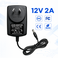 Adaptateurs secteur muraux personnalisés en gros, multi-prises (US, EU, UK, AU), 12V 2A 24W, pour caméras de sécurité et LED mondiales