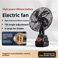 Nouveau ventilateur oscillant sans fil à batterie lithium longue durée, haute puissance, pour la maison, la voiture et l'extérieur, silencieux 37-45 dB, 1200-2000 mA