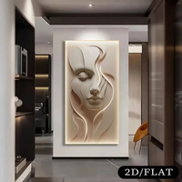 Peinture à l'huile sur toile abstraite moderne sans cadre 2D, grande taille, effet 3D texturé, tons rose doux pour chambre à coucher
