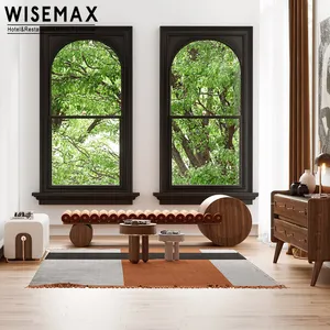 WISEMAX FURNITURE Postmosern luxury living room furniture walnut wood long stool cylindrical shapes fabric bench for bedroom