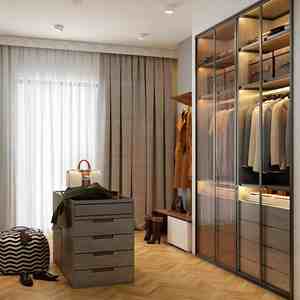 Diseño de Muebles para el Hogar, Armario Empotrado de Madera, Vestidor de Lujo Modular Personalizado con Puerta de Vidrio e Iluminación - Product Image 2