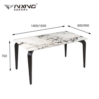 Table à manger moderne et minimaliste avec plateau en marbre stable, 6 places, pieds en bois massif pour appartement et villa, meubles de maison
