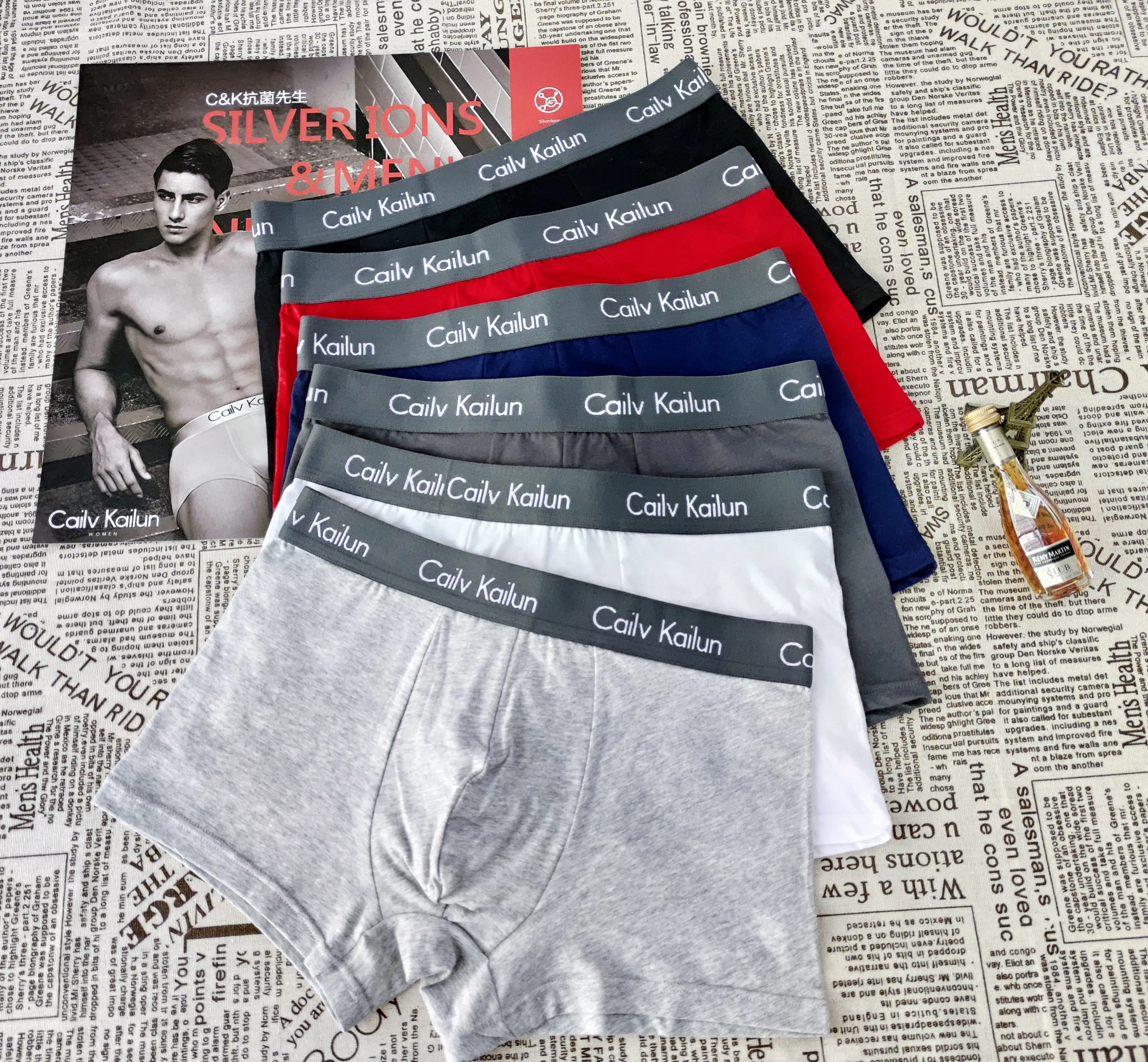 OEM/ODM Custom Logo Mens Cotton Underwear Shorts Briefs Breathable Boxers For Men