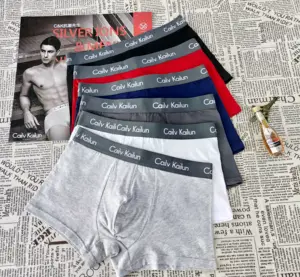 Ropa interior de algodón para hombre, calzoncillos cortos transpirables con Logo personalizado OEM/ODM