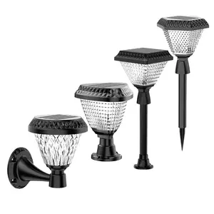 2023 nouveau poteau solaire Led Super lumineux pour clôture de jardin extérieure, lampe de pilier transparente pour maison, lampe de colonne